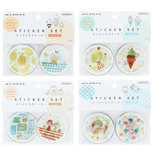 mizutama × サンスター文具 第4弾 たっぷり丸ステッカー 4種類セット