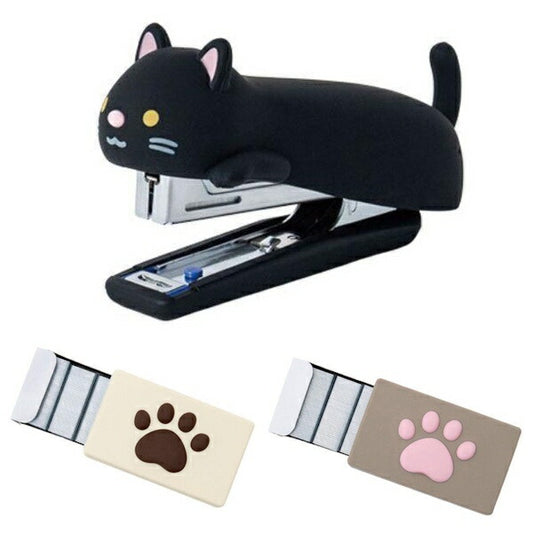 シリコンカバーホッチキス しりこん くろねこ ホッチキス針+シリコンカバー セット