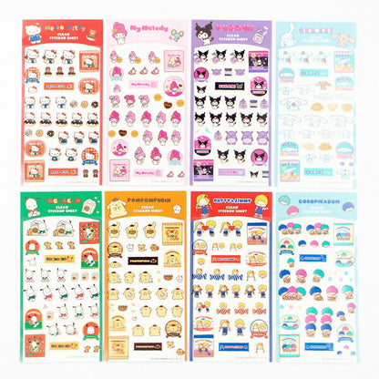 古川紙工 サンリオキャラクターズおやつパーティー 透明シールシート 8種類セット