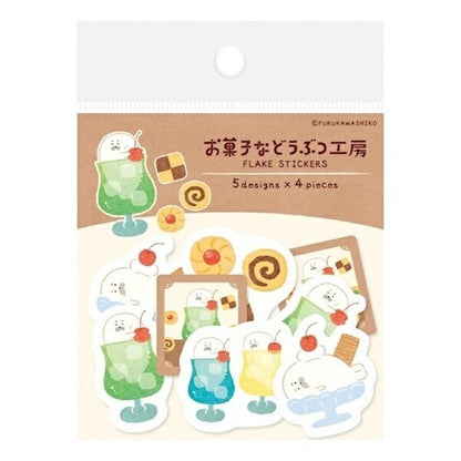 お菓子などうぶつ工房 和紙フレークシール 6種類セット
