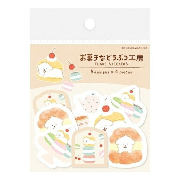 お菓子などうぶつ工房 和紙フレークシール 6種類セット