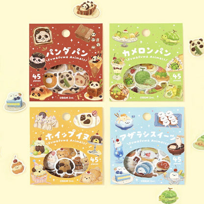 フレークシール 箔押し ふわふわanimals Vol.2 4種類セット