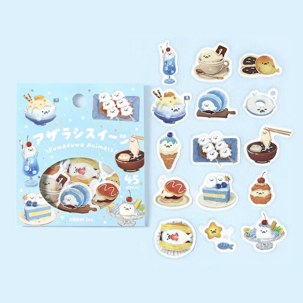 フレークシール 箔押し ふわふわanimals Vol.2 4種類セット