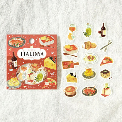 フレークシール 箔押し いただきますニャー 4種類セット