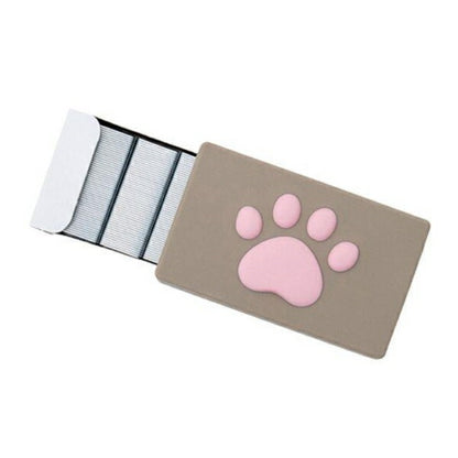 ホッチキス針+シリコンカバー しりこん ねこのあし ピンク ブラウン セット