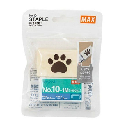 ホッチキス針+シリコンカバー しりこん ねこのあし ピンク ブラウン セット