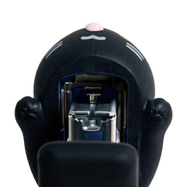 シリコンカバーホッチキス しりこん くろねこ ホッチキス針+シリコンカバー セット