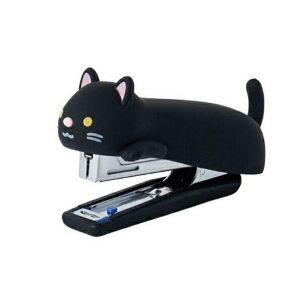 シリコンカバーホッチキス しりこん くろねこ ホッチキス針+シリコンカバー セット