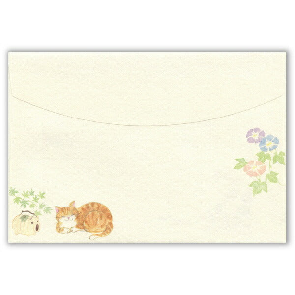 封筒 ねころび 猫と夏の庭