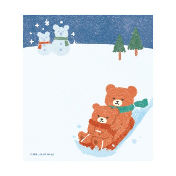 メモパッド 雪とくま