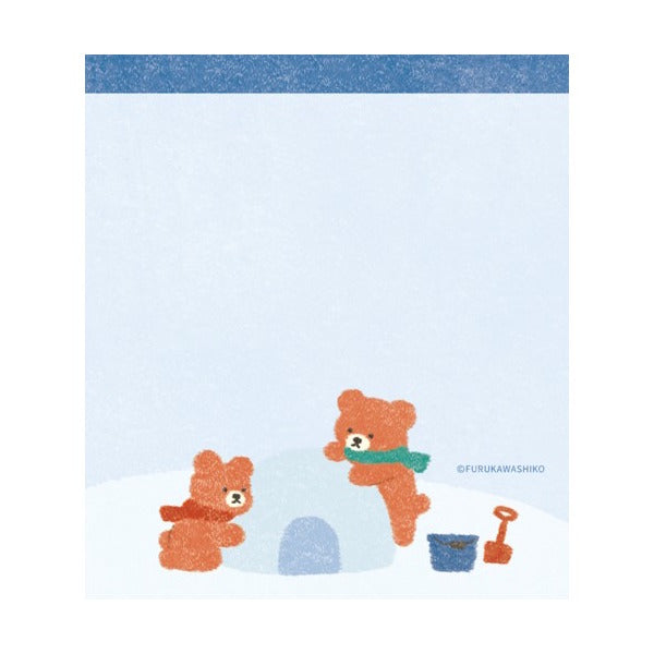 メモパッド 雪とくま