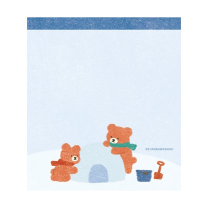 メモパッド 雪とくま