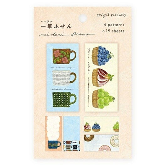 一筆ふせん MY FAVORITE MUGS･three o'clock