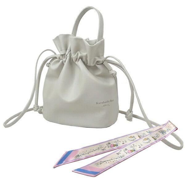 くらはしれい 巾着サコッシュスカーフ付き IVO