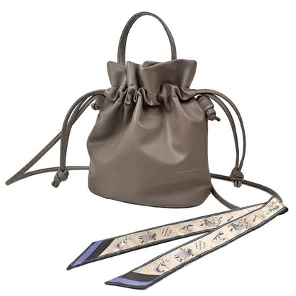 くらはしれい 巾着サコッシュスカーフ付き BRN