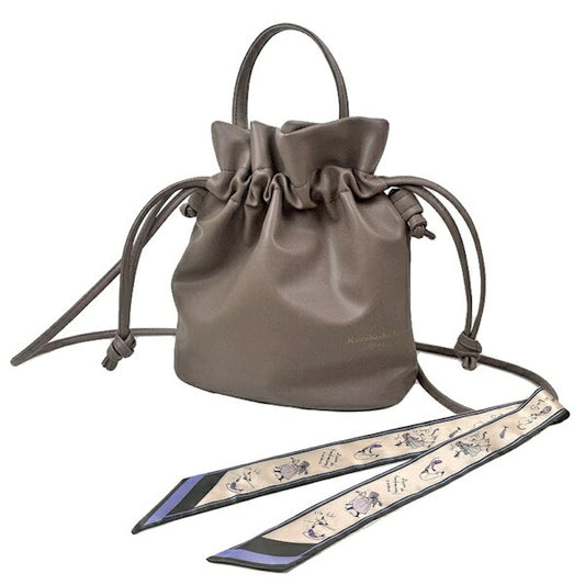 くらはしれい 巾着サコッシュスカーフ付き BRN