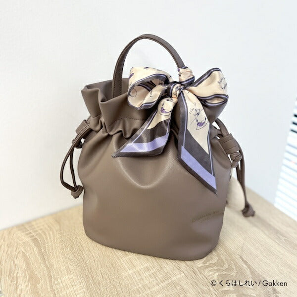 くらはしれい 巾着サコッシュスカーフ付き BRN