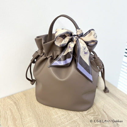 くらはしれい 巾着サコッシュスカーフ付き BRN