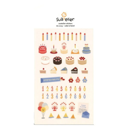 スワテリエ ステッカー cake is here ハッピーバースデー